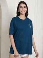 Cotton Oversized Baggy Fit Drop Shoulder Latest Aesthetic & Cool Graphic Printed Half Sleeve Tshirt for Women |Trendy Tees |Casual Loose Korean T-Shirt