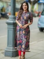 Women printed kurta set - Image 4