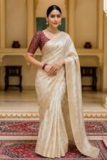 Pure Original Kanjivaram Zari weaving silk Royal Rajwadi Kalamkari kanchipuram desinger Saree With Blouse piece for Wedding - Image 4
