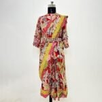 Georgette Printed Drape Saree With Hand Embroidery | Saree Designer Indian Ethnic Wear for Girls - Image 3