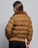 Womens Striped Lapel Collar Full Sleeve Coat - Image 3