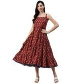 Women's Rayon Printed Knee Length Midi Dress - Image 3