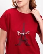 Solid 100% Cotton T-Shirt - Boyfriend Fit, Round Neck, Half Sleeve - Image 5