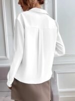 Collared Cotton Shirt with 3/4 Sleeve for a Timeless Casual Look - Image 6