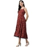 Women's Rayon Printed Knee Length Midi Dress