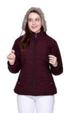 Women's Quilted Nylon Winter Jacket – Full Sleeve Hooded Puffer with Zipper Pockets - Image 2