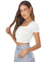 Women's & Girl's Solid High Waist Slit Below The Knee Denim Skirt - Image 7