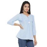 Cotton Regular Fit Embroidered Summer Tops - Image 4