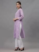 Women long kurti set | lavender color | best with white jeans