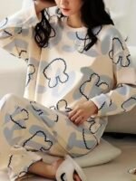 Women’s Cotton Pajama Set with Top & Pants|| Korean Night Suit|| Lightweight Printed Set || Soft & Comfy Sleepwear for Girls & Women || - Image 2