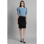 Woman Blue Solid Top - Image 4