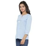Cotton Regular Fit Embroidered Summer Tops - Image 3