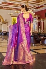 Kanjivaram Banarasi Silk Saree Patola saree with Unstitched blouse piece - Image 4