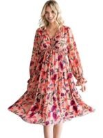 Women's Printed Dresses – Elegant Floral & Solid Styles, Mini to Midi Lengths, Puff & Long Sleeve Options for Casual - Image 2