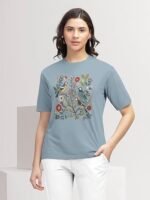 Printed Regular Fit Round Neck Casual Tshirt for Women - Image 3