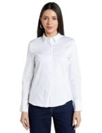Women's Petite White Fleece Shirt - Image 3