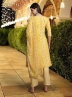 Women light yellow printed kurta set  | best for women - Image 3