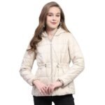 Womens Solid Pink Hooded Neck Full Sleeve Jacket