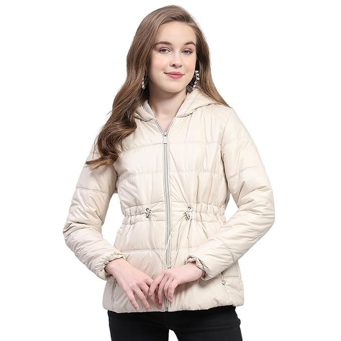 61felhBso5L._SX679_-2.jpg Womens Solid Pink Hooded Neck Full Sleeve Jacket - Image 1