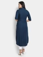 for Women Collar Pathani Style Long Rayon Kurtas for Women Ready to Wear - Image 4