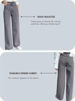 Women High Waist Wide Leg Denim Baggy Jeans Casual High Waist || Wide Leg || Modern Look || Baggy fit Fashion Beauty Lovely Unique Denim Jeans for Women - Image 5