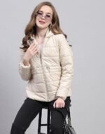 Womens Solid Pink Hooded Neck Full Sleeve Jacket - Image 2