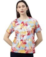 Pure Cotton Regular Fit All Over Printed Half Sleeve T-Shirt for Women & Girls (Available in Plus Sizes)