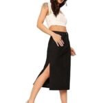 Midi Pencil Skirt With Side Slit