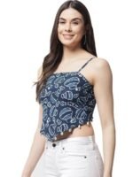 Casual Hankie Cotton Sustainable Bagru Print Crop Top for Women || Square Neck Crop Top for Women || Sleeveless Crop Top for Women || Latest Cotton Women Crop Top for Summer - Image 5