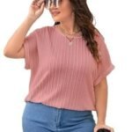 Dressy Casual Business Work Tops Summer Half Sleeve Shirts Boat Neck Jacquared Tshirts