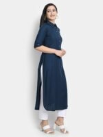 for Women Collar Pathani Style Long Rayon Kurtas for Women Ready to Wear - Image 5