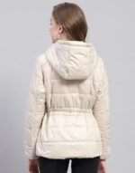 Womens Solid Pink Hooded Neck Full Sleeve Jacket - Image 4