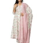 Cotton Printed Anarkali Kurta with Palazzo Pants and Dupatta