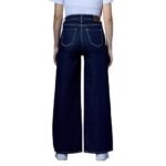 Womens High Rise Wide Leg Full Length Jeans(DarkBlue,34) - Image 3