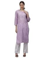 Women long kurti set | lavender color | best with white jeans - Image 5