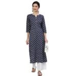 Women printed blue color kurta set - Image 2