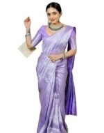 Banarasi Soft Silk Saree Pure Silk with Unstitched Blouse Piece