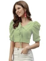 Women's Solid Regular Fit Crop Top - Image 6