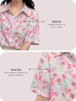 Shirt for Woman | Korean Style Half Sleeve Oversized Button Down | Tops for Women Western |Plus Size Workwear Top for Office & Casual Wear |Womens Tops - Image 2