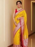 Silk Weaving Kanjivaram Saree with Unstitched Blouse Piece - Image 3
