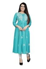 Women kurta set |teal blue dress - Image 2