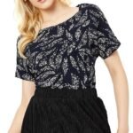 Women Cotton Regular Fit Abstract Printed T-Shirt