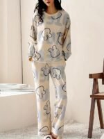 Women’s Cotton Pajama Set with Top & Pants|| Korean Night Suit|| Lightweight Printed Set || Soft & Comfy Sleepwear for Girls & Women || - Image 6