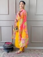 Rayon Embroidered Straight Kurta with Pant and Dupatta (Available in Plus Size) - Image 4