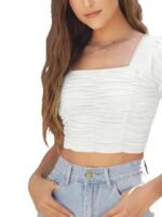 Women's & Girl's Solid High Waist Slit Below The Knee Denim Skirt - Image 4