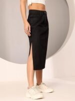 Midi Pencil Skirt With Side Slit - Image 4