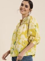 Women Cotton Floral Regular Fit Tunic Shirt - Image 4