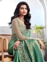 Chiffon Embellished Saree With Unstitched Blouse Piece(SILVER29001_TFH_Parent) - Image 4