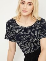 Women Cotton Regular Fit Abstract Printed T-Shirt - Image 5