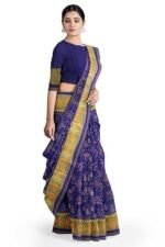 Blue Shaded Handloom Single Ikat Silk Patola Saree (GGCSIKS111) - Image 4